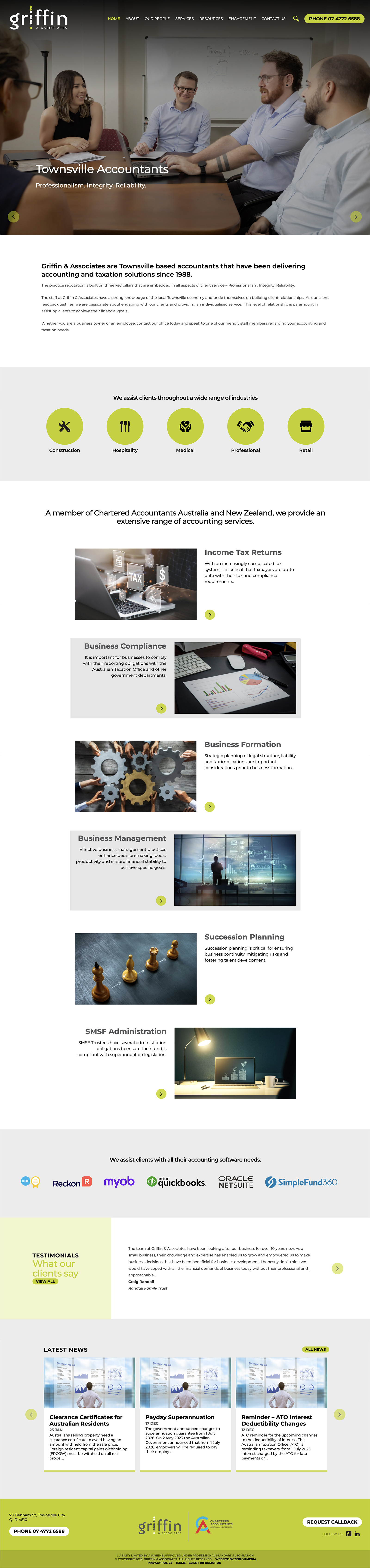 Griffin Accountants website by Zephyrmedia