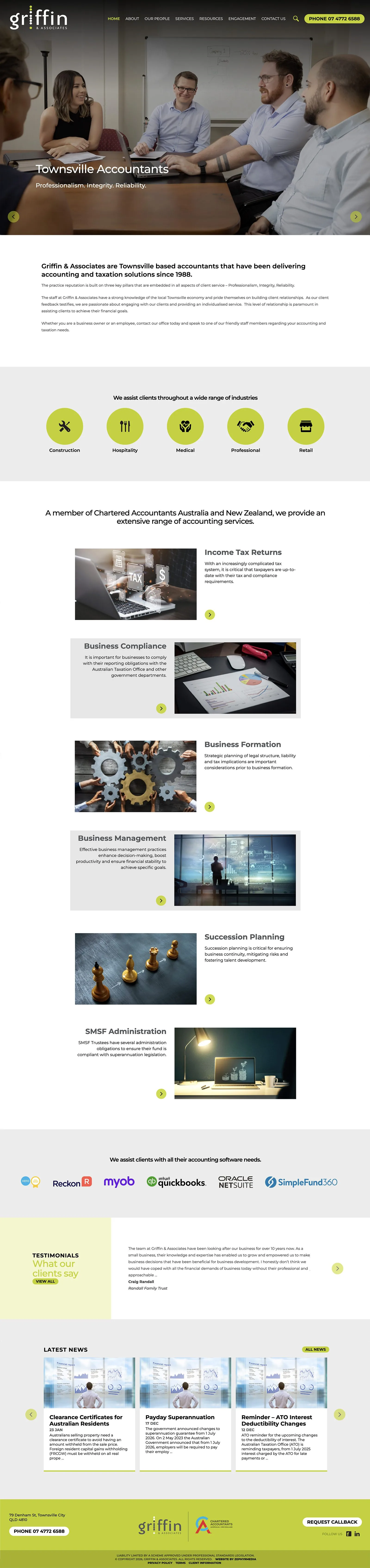 Griffin Accountants website by Zephyrmedia