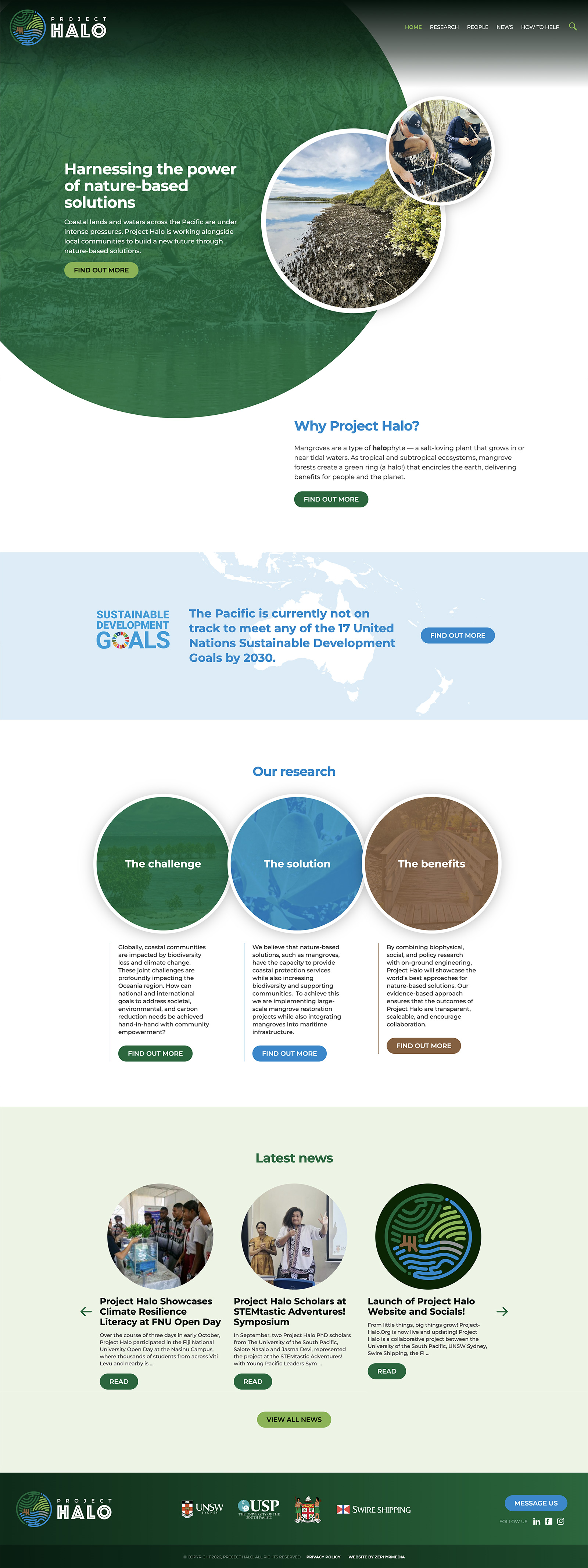 Project Halo website design by Zephyrmedia