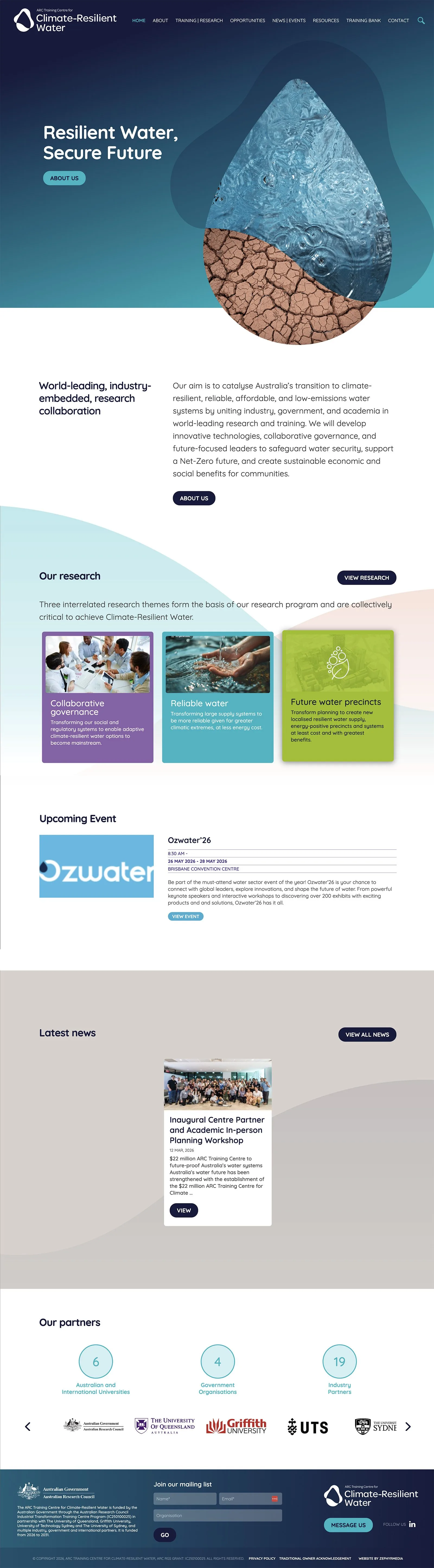 Climate-Resilient Water website by Zephyrmedia